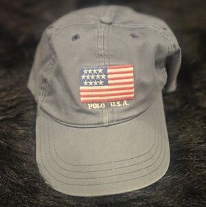 Vintage Polo USA Flag Embroidered Baseball Cap